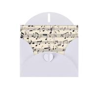 White WHJSHOP Music Notes Print Prints Greeting Card - High-End Pearlescent Paper Double Sided Pearl Effect Love Buckle Pearl Paper Envelope