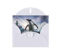 White WHJSHOP penguins Prints Greeting Card - High-End Pearlescent Paper Double Sided Pearl Effect Love Buckle Pearl Paper Envelope