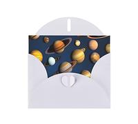 White WHJSHOP Solar System Planets Prints Greeting Card - High-End Pearlescent Paper Double Sided Pearl Effect Love Buckle Pearl Paper Envelope