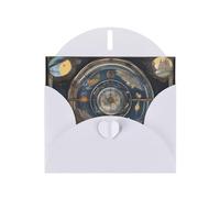White WHJSHOP Tarot Compass Prints Greeting Card - High-End Pearlescent Paper with Double-Sided Pearl Effect