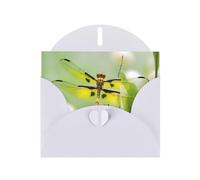 White WHJSHOP yellow dragonfly Prints Greeting Card - High-End Pearlescent Paper with Double-Sided Pearl Effect
