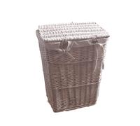 White Wicker Laundry Basket Hamper