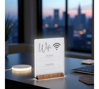 White WiFi Password Sign,Chalkboard Style WiFi Password Sign Board,Acrylic Table for Home,WiFi Sign Table Centerpieces Decoration for Home Business and Guests(no Base),Office Supplies