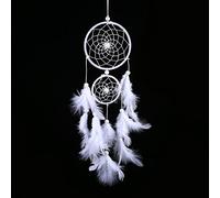 White Wind Chimes,Handmade Ornaments Dream Catcher Wind Chimes,Chimes Indian Style Beads Feather Pendant Home Wall Window Decoration Ornament Christmas Festival Craft