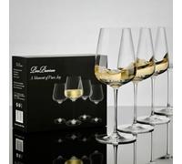 White Wine Glasses Set of 4 - Ultra Thin & Lightweight Hand-Blown Crystal 525ml - Elegant Tulip Shape for Aroma Clarity - Long Stem Glassware Inspired by Italian Design - Luxury Wine Glasses