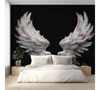 White Wing Wallpaper for Living Room, 4k Angel Wings Wall Mural for Bedroom 130x80 cm, Non-Woven Photo Wallpaper, Home Decor D&O50