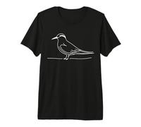 White Winged Tern Bird Line Art Ornithology Design Premium T-Shirt