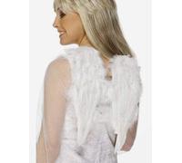 Smiffys Angel Wings, White Feathered, 30cmx40cm / 12inx16in, Saints and Sinners Fancy Dress, Angel Dress Up Accessories