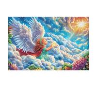 White Wings Angel Cloud Sky 1000 Piece Complete DIY Jigsaw Puzzle Collectors Mind Relaxation Educational Decorative Puzzle Gifts for Adults Recycled Cardboard 1000 PCS