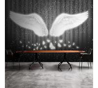 White Wings Butterfly Starlight Shaded Line 3D Wallpaper Easy Install Feature Office Living Room Sofa Bedroom TV Background Wall Decoration-200cm×140cm