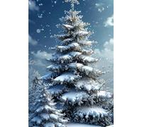 White Winter Christmas Tree Journal - Daily Planner & Reflection Notebook | Hardcover Holiday-Themed Journal for Gratitude, Mindfulness, and Goal Setting