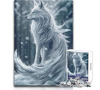 White Winter Wolf 1000 Pieces Puzzles for Adults Interactive Educational Skill Game Great Meaningful Gift Idea Size 50x75cm