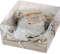 SiL Interiors White Winter Wonderland Christmas Candle Centre Piece - Velvet Vanilla Scented