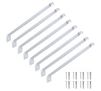 White Wire Shelving Support Bracket for 12" and 16" Deep Shelves with Anchors & Screws, Replacement for ClosetMaid (8 Pack)