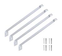 White Wire Shelving Support Bracket for 12" and 16" Deep Shelves with Anchors & Screws, Replacement for ClosetMaid (4 Pack)