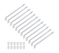 White Wire Shelving Support Bracket for 12" and 16" Deep Shelves with Anchors & Screws, Replacement for ClosetMaid (12 Pack)
