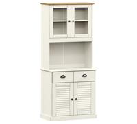 (white, with 2 doors) vidaXL Highboard Sideboard Side Cabinet Storage Cabinet VIGO Solid Wood Pine