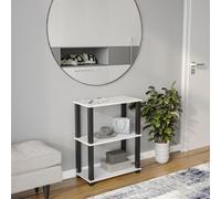 (White with Black Legs) Sandra 3 Tier S-Tube Multipurpose Shelf Freestanding Wooden Rack Organiser Unit