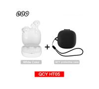 (White with Case01) QCY HT05 ANC Wireless Earphone 40dB Noise Cancelling Bluetooth 5.2 Headphone