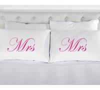 White with Pink Mrs and Mrs Pillowcases 60 SECOND MAKEOVER White One Size