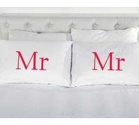 White with Red Mr and Mr Pillowcases 60 SECOND MAKEOVER White One Size
