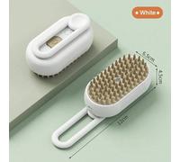 (White With spray) Cat Dog Pet Grooming Comb with Electric Spray Water Steam Soft Silicone Brush Kitten Pet Bath Brush Massage Pet Hair Remover