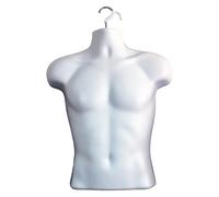 (White, Without Stand) 3/4 Male Hanging Mannequin Body Form Shop Display