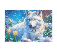 White Wolf 1000 Piece Jigsaw Puzzle for Adults Magical Cosmic Creatures Jigsaw Post Work Relaxation Tool Challenging Fun for Friends Family Home Decor 1000 PCS
