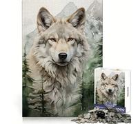 White Wolf 1000 Pieces Jigsaw Puzzles for Teenagers Smart Exercise Leisure Activity Seamless Lock Birthday Gift (50x75cm)