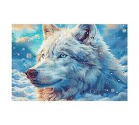 White Wolf 1000 Pieces Jigsaw Puzzles Splendid Celestial Critters For Men Educational Decompression Adults Anxiety Memory Care Mothers Valentines Cardboard 1000 PCS