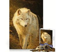 White Wolf 1000 Pieces Jigsaws Adults Puzzles Gifts Mind Power Casual Relaxation Secure Lock Xmas Present (38x26cm)