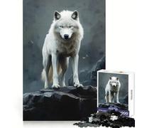 White Wolf 1000 Pieces Jigsaws Adults Puzzles Gifts Mind Power Casual Relaxation Secure Lock Xmas Present (38x26cm)
