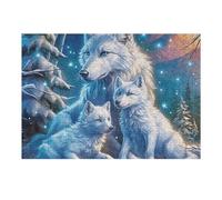 White Wolf 300 Piece Jigsaw Puzzle for Adults Magical Cosmic Creatures Winter Evening Activity Cozy Relaxation Detailed Artwork Ideal Housewarming Gift 300 PCS