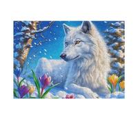 White Wolf 300 Piece Jigsaw Puzzle for Adults Teens Magical Cosmic Creatures Study Room Decor Focus Training Vibrant Colours Great Gift for Scholars 300 PCS