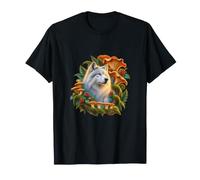White Wolf Among Amber Chanterelles T-Shirt