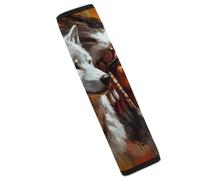 White Wolf And Indians Car Seat Belt Pads Cover Durable Seatbelt Shoulder Strap Car Accessories 1PCS
