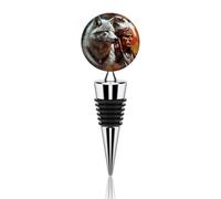 White Wolf and Indians Wine Stoppers Reusable Zinc Alloy Beverage Bottle Sealer for Party Wedding