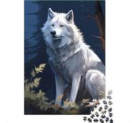 White Wolf Art Recycled Cardboard 1000 Piece Digital Fantasy Illustration Premium Puzzle, Decompression, Personalised Gift, Wall Decor & Indoor Leisure 38x26cm/1000pcs