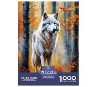 White Wolf Autumn Forest Jigsaw Puzzles for Adults Kids Interesting Puzzles 1000 Pieces Educational Games for Adults Gifts 70x50cm/1000pcs