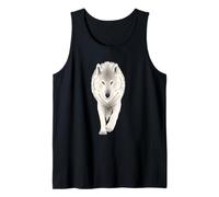 White Wolf Bold Arctic Animal Walking Forward, Love Wolves Tank Top