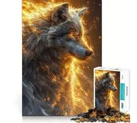 White Wolf Energy 1000 Adult Pieces Jigsaw Puzzle Mind Challenge Toy Neat Cut Perfect Alignment Family Fun Night Activity (38x52cm)