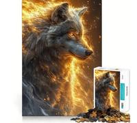 White Wolf Energy Jigsaw Puzzle 1000 Pieces Focus Building Toy Firm Fit Secure Assembly Holiday Indoor Entertainment Toy (38x26cm)