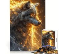 White Wolf Energy Jigsaw Puzzle for Adults 1000 Pieces Creative Think Stress Relief Fun Exact Edges Thoughtful Xmas (38x26cm)