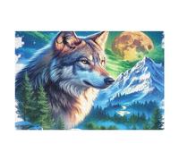 White Wolf Family 1000 Piece Jigsaw Puzzle for Adults Splendid Celestial Critters Jigsaw Post Work Relaxation Tool Challenging Fun for Friends Family Home Decor 1000 PCS