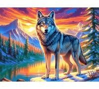 White Wolf Family 1000 Piece Pack Classic Jigsaw Puzzle Luminous Enchanted Beasts Couple Puzzle Partners Ultra Difficult Wall Decor Easter New Year Creativity & Gift Giving 1000 PCS/75x50cm