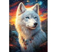 White Wolf in A Magical Forest 300 Piece Jigsaw Puzzle for All Ages Scenery Science Fiction Jigsaw Neighborhood Get Together Family Game Whimsical Design for Any Event 300 PCS