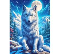 White Wolf in A Snowy Forest 1000 Piece Jigsaw Puzzle Pack Wildlife Pet Teens Beginners Cognitive Development Puzzle Fans Group Play High-grade Rigid Cardboard 1000 PCS