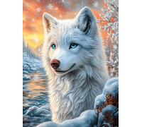 White Wolf in A Snowy Forest 300 Piece Complete DIY Jigsaw Puzzle Wildlife Pet Collectors Mind Relaxation Educational Decorative Puzzle Gifts for Adults Recycled Cardboard 300 PCS