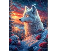 White Wolf in A Snowy Forest 300 Piece Complete DIY Jigsaw Puzzle Wildlife Pet Collectors Mind Relaxation Educational Decorative Puzzle Gifts for Adults Sturdy Thick Cardboard 300 PCS