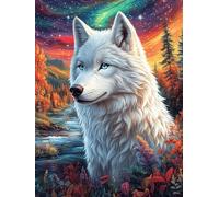 White Wolf in Mountain Forest 300 Piece Pack Classic Jigsaw Puzzle Couple Puzzle Partners Ultra Difficult Wall Decor Easter New Year Creativity & Gift Giving 300 PCS